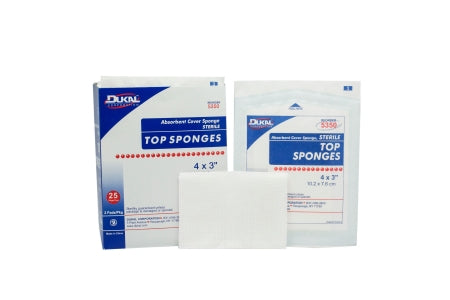 Dukal Nonwoven Sponge Dukal™ 3 X 4 Inch 2 per Pack Sterile 8-Ply Rectangle - Case of 600 - 5350-CS