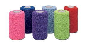 Andover Coated Products Cohesive Bandage Co-Flex®Â·Med 1-1/2 Inch X 5 Yard Self-Adherent Closure Neon Pink / Blue / Purple / Light Blue / Neon Green / Red NonSterile 16 lbs. Tensile Strength - Case of 48 - 7150CP-048-CS