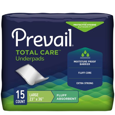 First Quality Disposable Underpad Prevail® 23 X 36 Inch Fluff Light Absorbency - Case of 120 - UP-120-CS