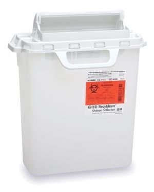 BD Sharps Container Recykleen™ Red Base 16-1/2 H X 10-7/10 W X 6 D Inch Horizontal Entry 3 Gallon - Case of 10 - 305054-CS