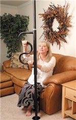Alimed Security Pole with Curved Grab Bar AliMed® Black Steel - Each - 2970008806-EA
