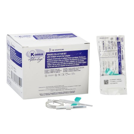 Kawasumi Laboratories K-Shield® Advantage Blood Collection Set 21 Gauge 3/4 Inch Needle Length Safety Needle 12 Inch Tubing Sterile - Box of 50 - DBMA-21G-BX