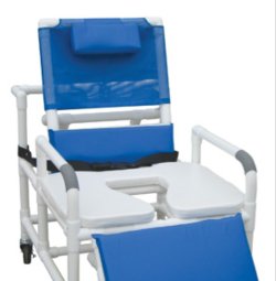 Graham-Field Shower Chair Lumex® Drop Arms PVC Frame Reclining Backrest 26 Inch Seat Width Internal / 30 Inch Seat Width External 600 lbs. Weight Capacity - Each - 89440-EA