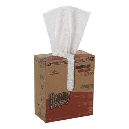 Georgia Pacific Task Wipe Brawny Industrial® Light Duty White NonSterile 2 Ply Tissue 8 X 12-1/2 Inch Disposable - Case of 20 - 29221-CS