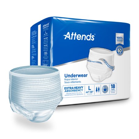 Attends Healthcare Products Unisex Adult Absorbent Underwear Attends® Pull On with Tear Away Seams Large Disposable Heavy Absorbency - Bag of 18 - APV30-BG