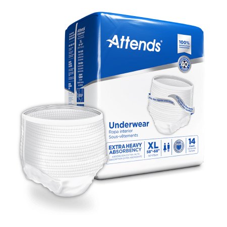Attends Healthcare Products Unisex Adult Absorbent Underwear Attends® Pull On with Tear Away Seams X-Large Disposable Heavy Absorbency - Bag of 14 - APV40-BG