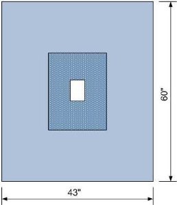C-Core Medical Surgical Drape C-Core Drape Sheet with Fenestration 43 W X 60 L Inch - Case of 48 - 19154SMS-CS