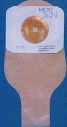 Cymed Ileostomy Pouch MicroSkin® One-Piece System 11 Inch Length 1-1/2 Inch Stoma Drainable Flat, Pre-Cut - Box of 10 - 78438-BX