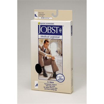 BSN Medical Compression Stocking JOBST® for Men Knee High Large / Full Calf Black Open Toe - Pair - 115374-PR