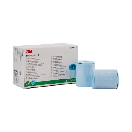 3M Medical Tape 3M™ Micropore™ S Blue 2 Inch X 5-1/2 Yard Silicone NonSterile - Box of 6 - 2770-2-BX