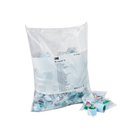 3M Medical Tape 3M™ Micropore™ S Blue 1 Inch X 1-1/2 Yard Silicone NonSterile - Box of 100 - 2770S-1-BX