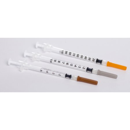 Sol-Millennium Medical Safety Tuberculin Syringe with Needle Sol-Care™ 1 mL 1 Inch 25 Gauge Retractable Safety Needle Regular Wall - Case of 1000 - 100034IM-CS