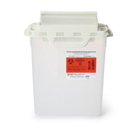BD Sharps Container Recykleen™ Pearl Base 15-3/4 H X 13-1/2 W X 6 D Inch Horizontal Entry 3 Gallon - Each - 305053-EA