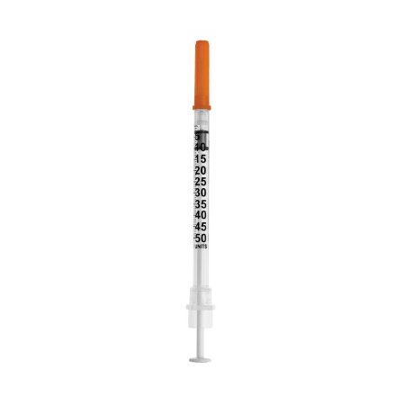 Sol-Millennium Medical Safety Insulin Syringe with Needle Sol-Care™ 0.5 mL 5/16 Inch 30 Gauge Retractable Safety Needle Regular Wall - Case of 1000 - 100089IM-CS