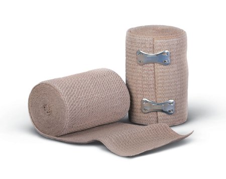 Medline Elastic Bandage Soft Wrap® 3 Inch X 5 Yard Clip Detached Closure Tan NonSterile Standard Compression - Case of 50 - MDS046003-CS