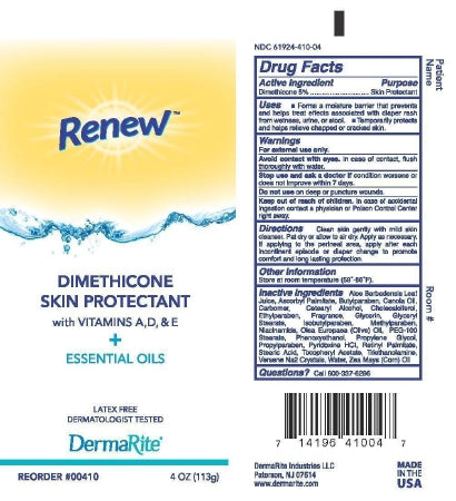 DermaRite Industries Skin Protectant Renew™ Dimethicone 4 oz. Tube Scented Cream - Each - 00410-EA
