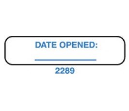 Health Care Logistics Pre-Printed / Write On Label Indeed Advisory Label White Paper Date Opened ____ Blue Quality Control Label 3/8 X 1-5/8 Inch - Pack of 2 - 2289-PK