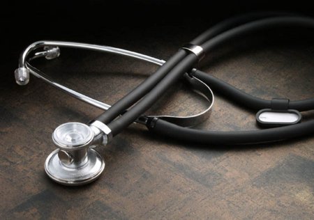 Dukal Sprague Stethoscope Black 2-Tube 22 Inch Tube Double Sided Chestpiece - Each - 1300-EA
