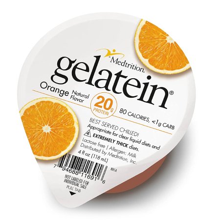 Medtrition/National Nutrition Oral Supplement Gelatein® Orange Flavor Gel 4 oz. Cup - Case of 36 - 11691-CS