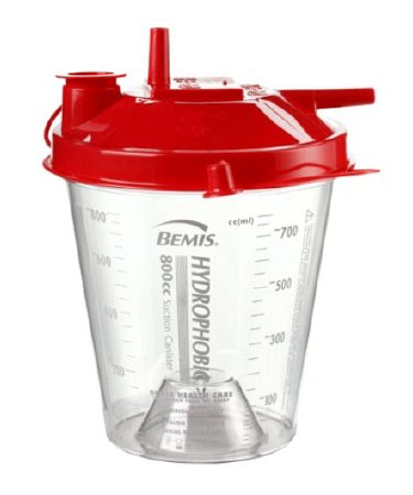 AG Industries Suction Canister 800 mL Float Valve Shut-Off Lid - Case of 10 - AG784410-CS