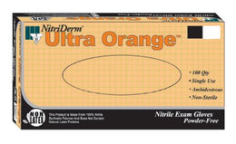 Innovative Healthcare Corp Exam Glove NitriDerm® Ultra Orange™ Large NonSterile Nitrile Standard Cuff Length Fully Textured Orange Fentanyl Tested - Case of 1000 - 199300-CS