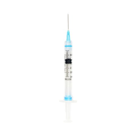 Sol-Millennium Medical Safety Hypodermic Syringe with Needle Sol-Care™ 3 mL 1 Inch 23 Gauge Retractable Safety Needle Regular Wall - Case of 800 - 100077IM-CS