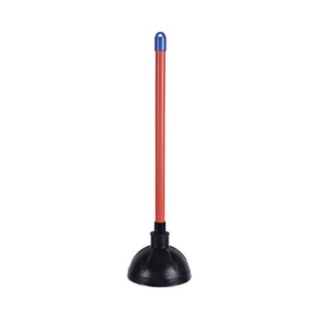 Boardwalk® Toilet Plunger, 18" Plastic Handle, 5.63" dia, Red/Black - Each - BWK-09201EA-EA