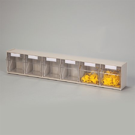 Health Care Logistics Tilt Front Bin Tilters® White Plastic 3-5/8 X 4-1/2 X 23-5/8 Inch - Each - 1203W-EA