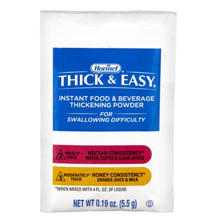 Hormel Food Sales Food and Beverage Thickener Thick & Easy® 5.5 Gram Individual Packet Unflavored Powder IDDSI Level 2 Mildly Thick - Each - 21929-EA