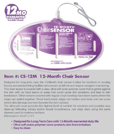 Nurse Assist Chair Sensor Pad - Each - CS-12M-EA