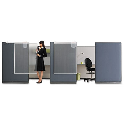 Quartet® Workstation Privacy Screen, 36w x 48d, Translucent Clear/Silver - Each - QRT-WPS1000-EA