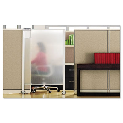 Quartet® Premium Workstation Privacy Screen, 38w x 64d, Translucent Clear/Silver - Each - QRT-WPS2000-EA