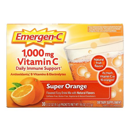 Glaxo Consumer Products Oral Supplement Emergen-C® Daily Immune Support Super Orange Flavor Powder 0.30 oz. Individual Packet - Box of 30 - 07631430203-BX