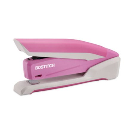 Bostitch® InCourage Spring-Powered Desktop Stapler with Antimicrobial Protection, 20-Sheet Capacity, Pink/Gray - Each - ACI-1188-EA