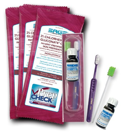 Sage Products Preoperative Oral and Skin Cleansing Kit NonSterile - Case of 20 - 9001-CS