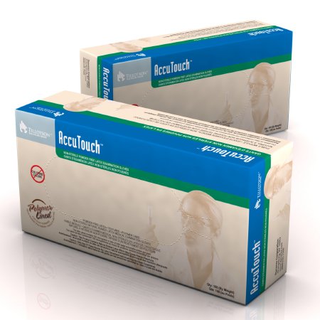 Dynarex Exam Glove AccuTouch™ Medium NonSterile Latex Standard Cuff Length Smooth Ivory Not Rated - Case of 1000 - 6623-CS