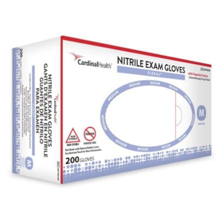 Cardinal Exam Glove FLEXAL™ Nitrile Medium NonSterile Nitrile Standard Cuff Length Textured Fingertips Blue Chemo Tested - Case of 2000 - 88TN03M-CS