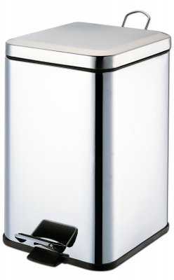Graham-Field Trash Can Grafco® 32 Quart Square Silver Stainless Steel Step On - Each - 8360-EA