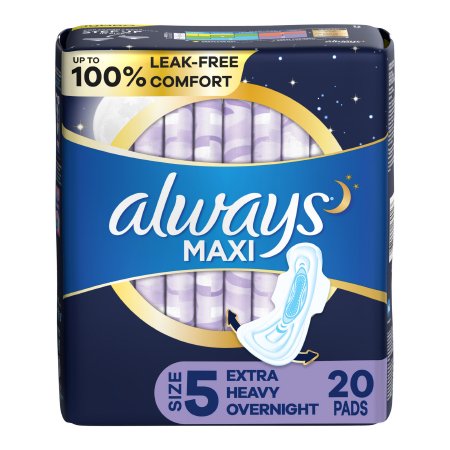 Procter & Gamble Feminine Pad Always® Maxi With Wings Overnight Absorbency - Pack of 20 - 03700017902-PK