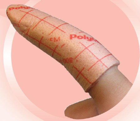 Ferris Manufacturing Foam Dressing PolyMem® Finger / Toe 1-4/5 to 2-1/5 Inch Circumference Without Border Film Backing Nonadhesive Finger / Toe Sterile - Case of 30 - 4401-CS