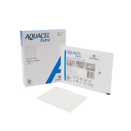 ConvaTec Hydrofiber Dressing Aquacel® Extra™ 4 X 5 Inch Rectangle - Box of 10 - 420674-BX