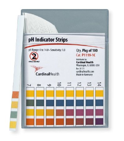 Cardinal pH Test Strip Cardinal Health™ 0 to 14.0 - Pack of 1 - P1119-1C-PK