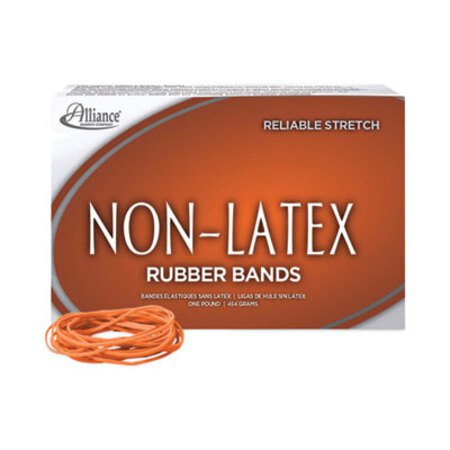 Alliance® Non-Latex Rubber Bands, Size 19, 0.04" Gauge, Orange, 1 lb Box, 1,440/Box - Box of 1 - ALL-37196-BX