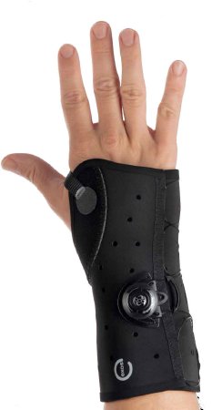 DJO Wrist Brace with Boa® Exos® Thermoformable Polymer / Nylon Right Hand Black Medium - Each - 221-52-1111-EA