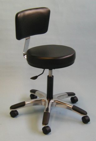 Brandt Industries Exam Stool Airbuoy Backrest Pneumatic Height Adjustment 5 Casters Blue - Each - 17422BL-EA