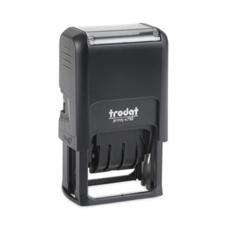 Trodat® Printy Economy 5-in-1 Date Stamp, Self-Inking, 1.63" x 1", Blue/Red - Each - USS-E4754-EA