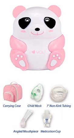Drive Medical Drive™ Penelope Pink Panda Compressor Nebulizer System Small Volume Medication Cup Pediatric Aerosol Mask Delivery - Case of 6 - MQ6005-CS
