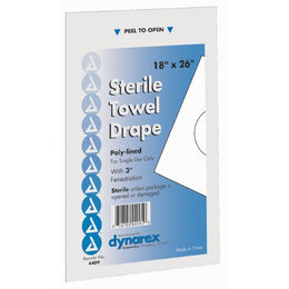 Dynarex Surgical Drape Dynarex® Towel Drape 18 W X 26 L Inch Sterile - Case of 300 - 4409-CS