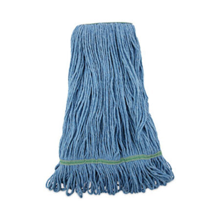Boardwalk® Super Loop Wet Mop Head, Cotton/Synthetic Fiber, 1" Headband, Medium Size, Blue - Each - BWK-502BLNB-EA