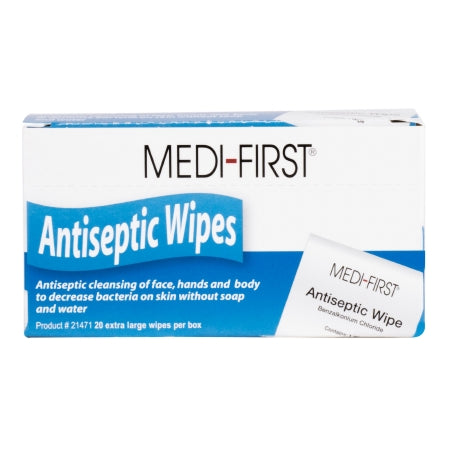 Medique Products Sanitizing Skin Wipe Medi-First® Individual Packet BZK (Benzalkonium Chloride) Scented 20 Count - Box of 20 - 21471-BX